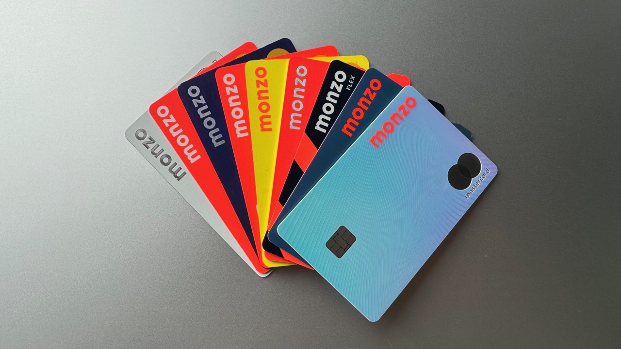 A selection of Monzo cards